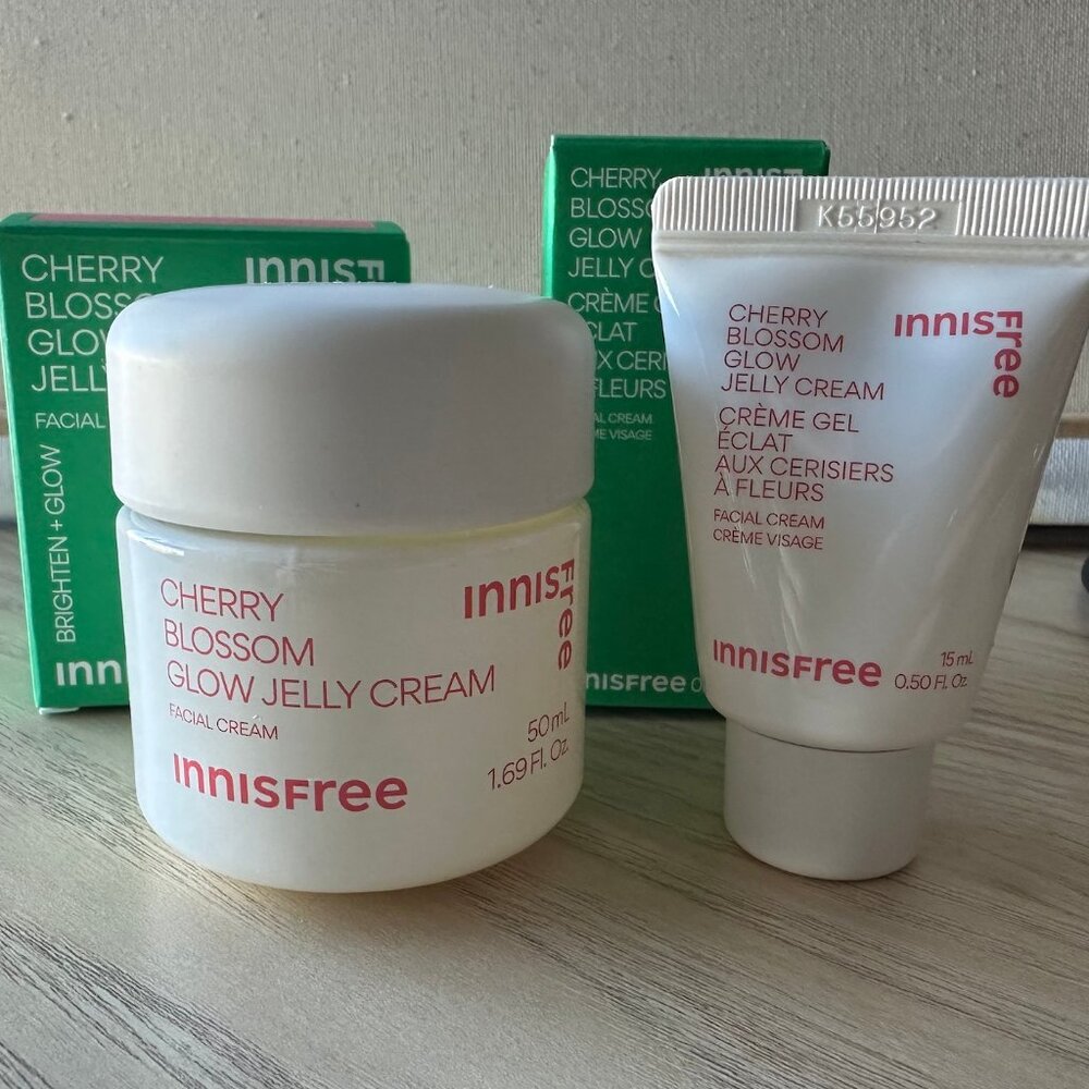 Innisfree Cherry Blossom Glow Jelly Cream SET (Full Size & Travel Size - NIB)